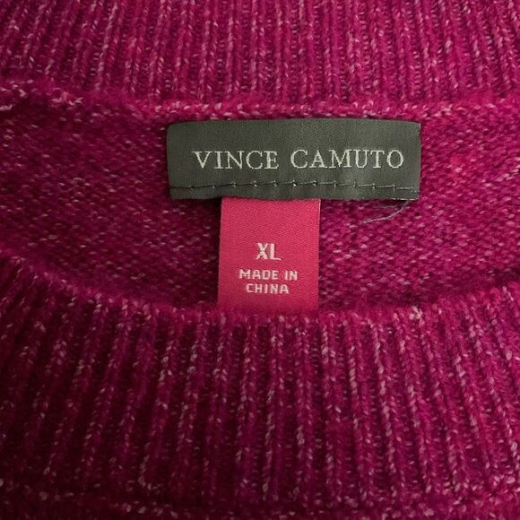 Vince Camuto Sweater Euphoria Crew Neck Drop Shoulder Fuchsia Pink Heather XL - Picture 4 of 11